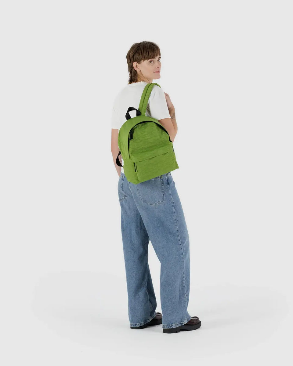 BAGGU Medium Sea Green Nylon Backpack Baggu | Medium Nylon Backpack | Green Juice – Corner Store  main image 2