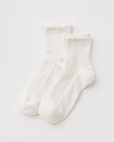 Baggu | Lettuce Edge Socks | Set of 2 | White