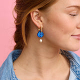 Martha Jean | Mini Shell Earrings | Cobalt