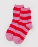 Baggu | Crew Sock | Pink Stripe