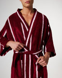 Kip & Co | Bamboo Terry Bath Robe | Ruby Rose Stripe