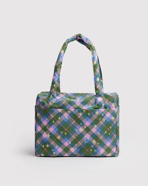 Baggu | Small Cloud Carry-On | Green Star Plaid
