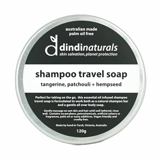 Dindi | Shampoo Travel Soap | Tangerine, Patchouli + Hempseed