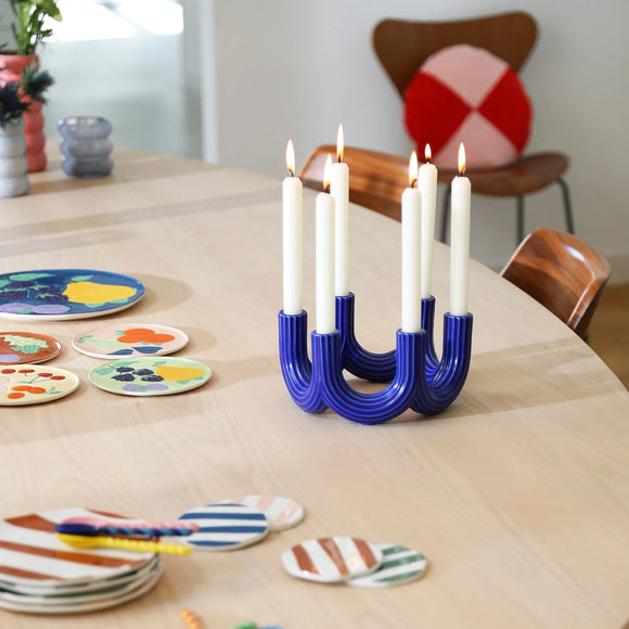 &Klevering | Candle Holder  Churros | Blue