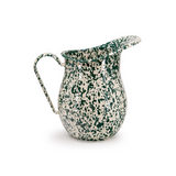 Crow Canyon | Splatter Enamelware | Large Pitcher | Green & Cream