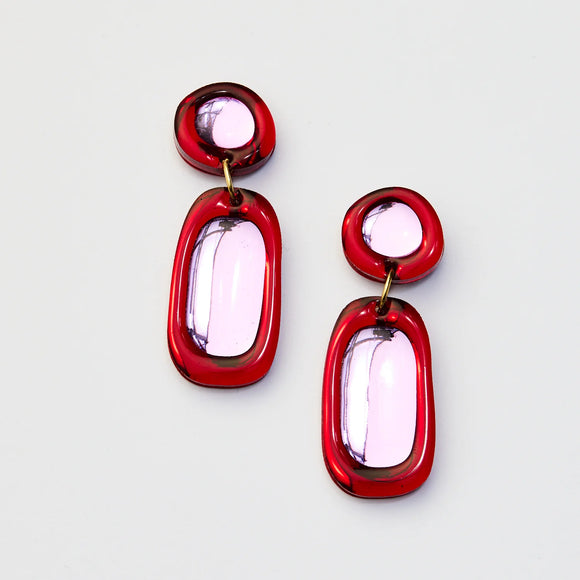 Martha Jean | Jelly Drop Earrings | Burgundy & Violet
