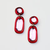 Martha Jean | Jelly Drop Earrings | Burgundy & Violet
