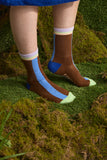 Wolf & Mishka | Colourblock Ribbed Socks | Field