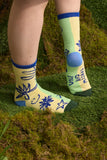 Wolf & Mishka | Colourblock Ribbed Sock | Floral
