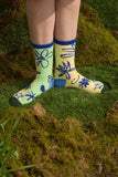Wolf & Mishka | Colourblock Ribbed Sock | Floral