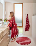 Kip & Co | Bamboo Terry Bath Robe | Ruby Rose Stripe