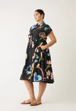 Nancybird | Maja Dress | Watercolour Charcoal