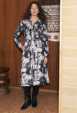 Nancybird | Mera Shirt Dress | Hydrangea Greyscale