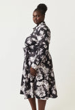 Nancybird | Mera Shirt Dress | Hydrangea Greyscale