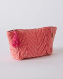 Kip & Co | Velvet Toiletry Bag | Strawberry