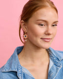 Martha Jean | Heart Flower Earrings | Melon/blue