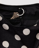 Baggu | Medium Nylon Crescent | Black And Cream Polka Dot