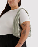 Baggu | Small Nylon Meringue Bag | Sage Stripe