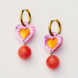 Martha Jean | Sherbert Heart Earrings | Violet/Orange