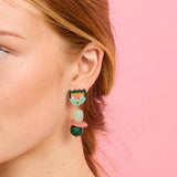 Martha Jean | Clio Earrings | Green/Rose