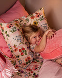 Kip & Co | Velvet Pea Cushion | Peach Blossom