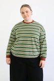 Olga de Polga | Haco Long Sleeve Stripe Cotton T-Shirt | Green