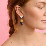 Martha Jean | Clio Earrings | Brown/Cobalt