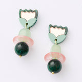 Martha Jean | Clio Earrings | Green/Rose