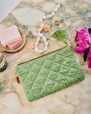 Kip & Co | Velvet Cosmetics Bag | Pesto