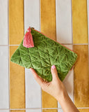 Kip & Co | Velvet Cosmetics Purse | Moss