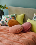 Kip & Co | Velvet Pea Cushion | Peach Pie