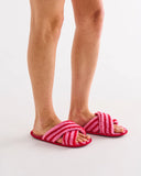 Kip & Co | Sherpa Adult Slippers | Candy Stripe