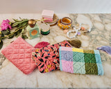 Kip & Co | Velvet Cosmetics Bag | Strawberry