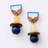 Martha Jean | Clio Earrings | Brown/Cobalt
