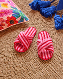 Kip & Co | Sherpa Adult Slippers | Candy Stripe