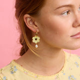 Martha Jean | Heart Flower Earrings - Yellow/gold