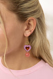 Martha Jean | Sacred Heart Earrings | Violet/Orange