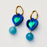 Martha Jean | Sherbert Heart Earrings | Cobalt/Green