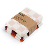 Sophie Home | Reusable Check Dishcloths | Pink/Burgundy/Orange