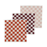 Sophie Home | Reusable Check Dishcloths | Pink/Burgundy/Orange