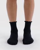 Baggu | Lettuce Edge Sock | Set of 2 | Black
