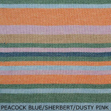 Otto & Spike | Tumble Scarf | Peacock Blue + Sherbert Orange + Dusty Pink