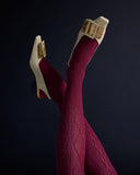 Tightology | Aran Cashmere Blend Tights | Claret