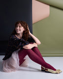 Tightology | Aran Cashmere Blend Tights | Claret