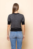 Frock Me Out | Elbow Sleeve Knit Jumper | Black with Silver Lurex