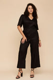 Frock Me Out | Black V Neck Sleevie Wonder Jumpsuit