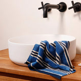Sophie Home | Striped Terry Towelling Face Cloth 2 Pack | Cobalt
