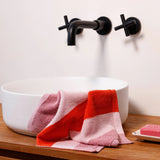 Sophie Home | Striped Terry Towelling Flannel 2 Pack | Pink