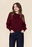Frock Me Out | Bell Sleeve Lurex Knit | Burgundy