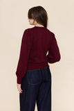 Frock Me Out | Bell Sleeve Lurex Knit | Burgundy